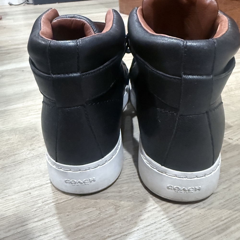 Coach Black Ankle Boots with Gold Accent - Picture 6 of 6